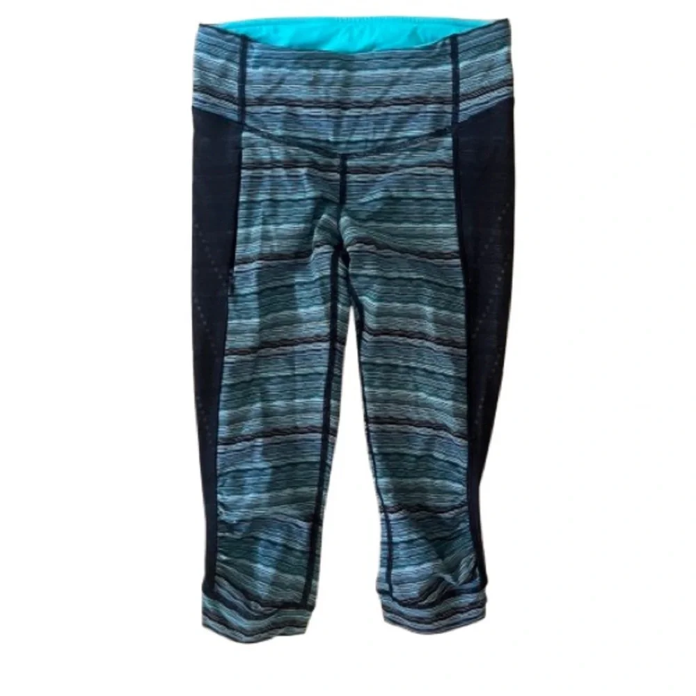 Lululemon Stop At Nothing Crop Space Dye Twist Naval Blue Peacock Blue 4